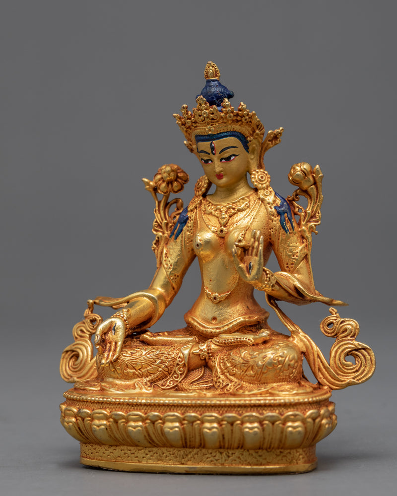 Small White Tara Sculpture | Traditional Buddhist Art