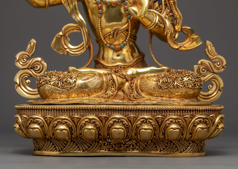 Manjushri Bodhisattva Art | Traditionally Hand Carved Tibetan Statue