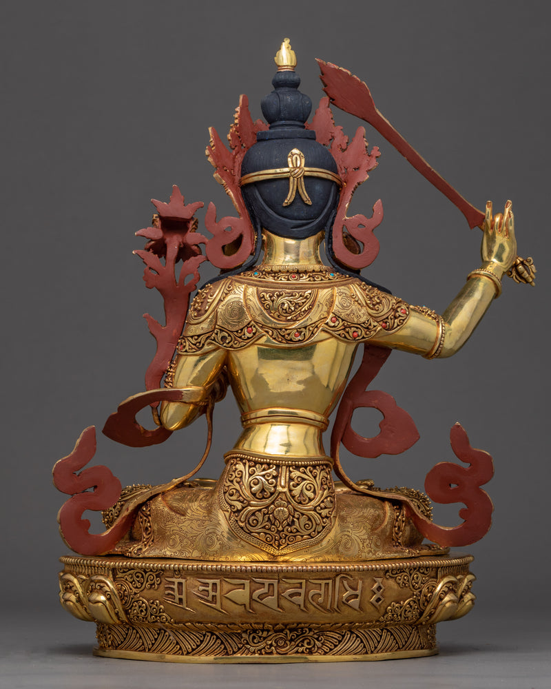 Manjushri Bodhisattva Art | Traditionally Hand Carved Tibetan Statue