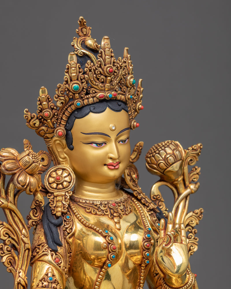 Tara Green Art | Traditionally Hand Carved Buddhist Statue