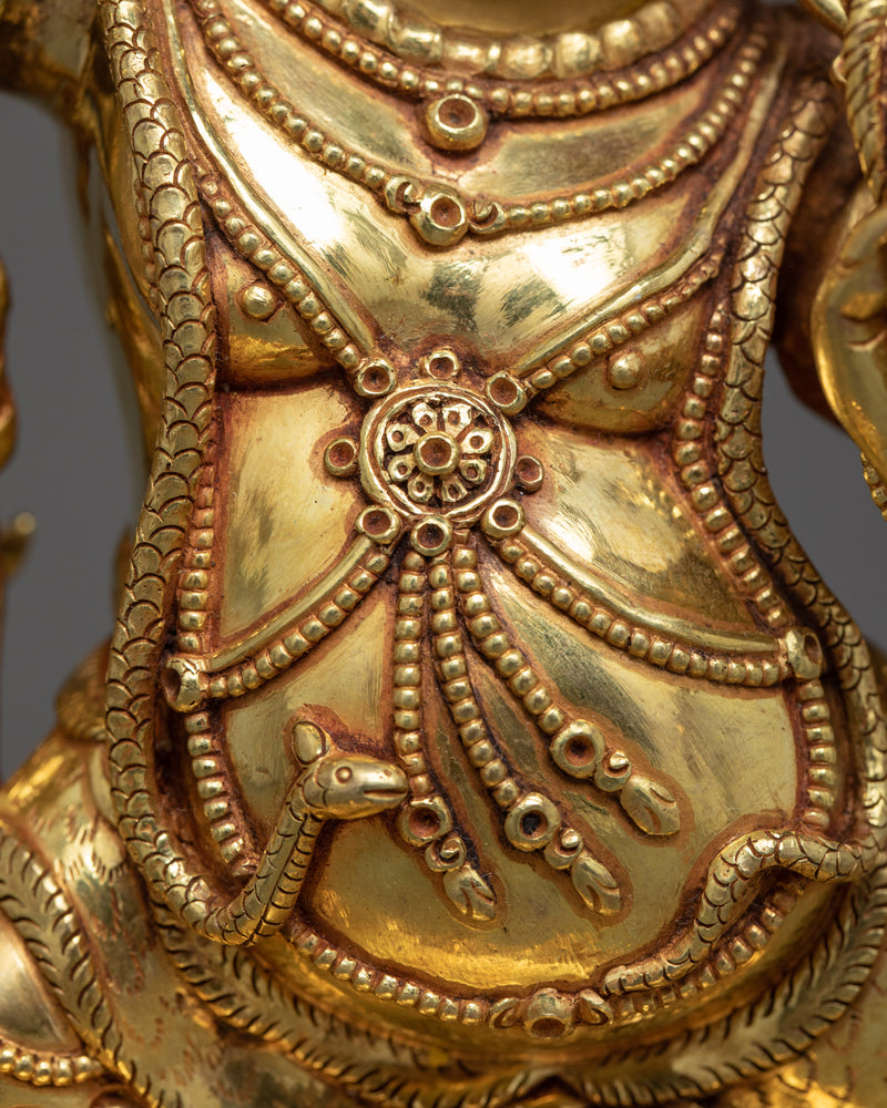 Wrathful Vajrapani Sculpture | Tibetan Gold Plated Art