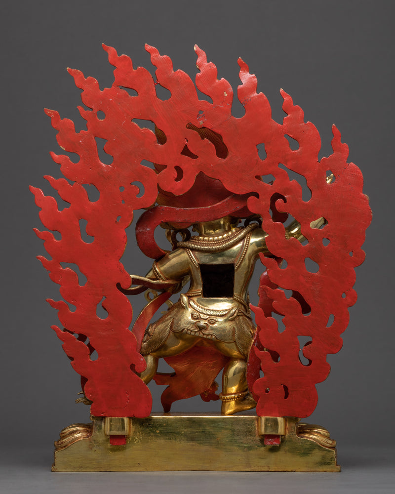 Wrathful Vajrapani Sculpture | Tibetan Gold Plated Art