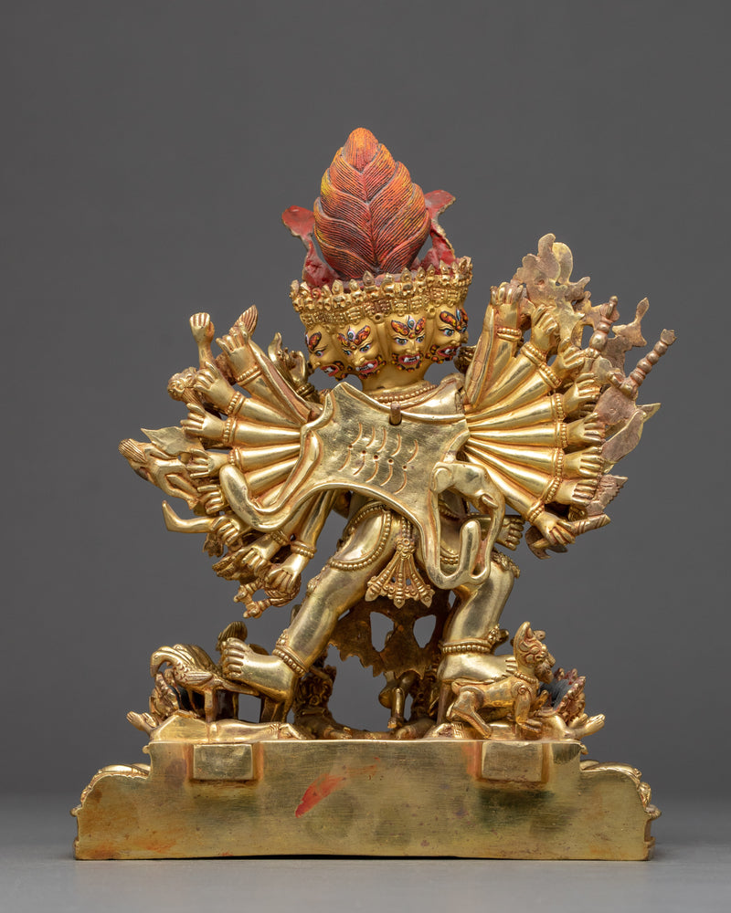 Yamantaka Yidam Statue | Traditionally Gold Gilded Buddhist Art