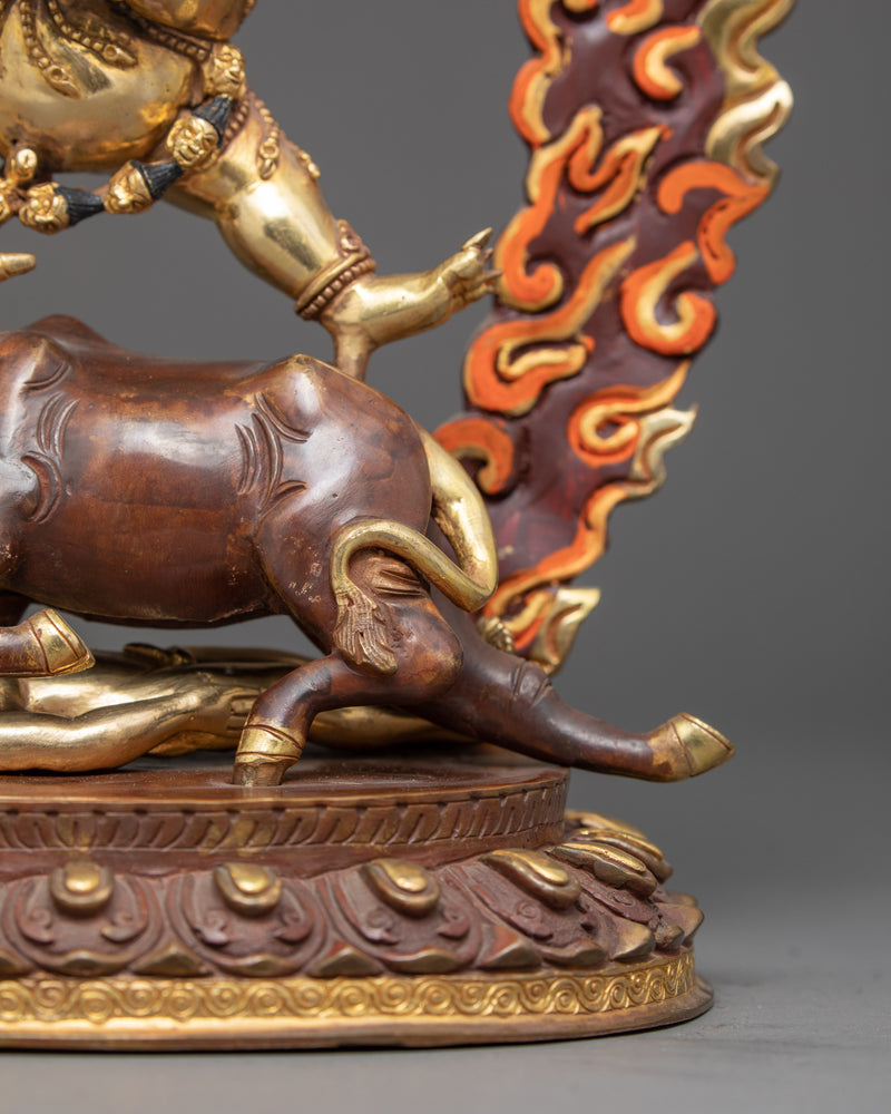 Yamantaka on Buffalo Statue | Finely Hand Carved Buddhist Art