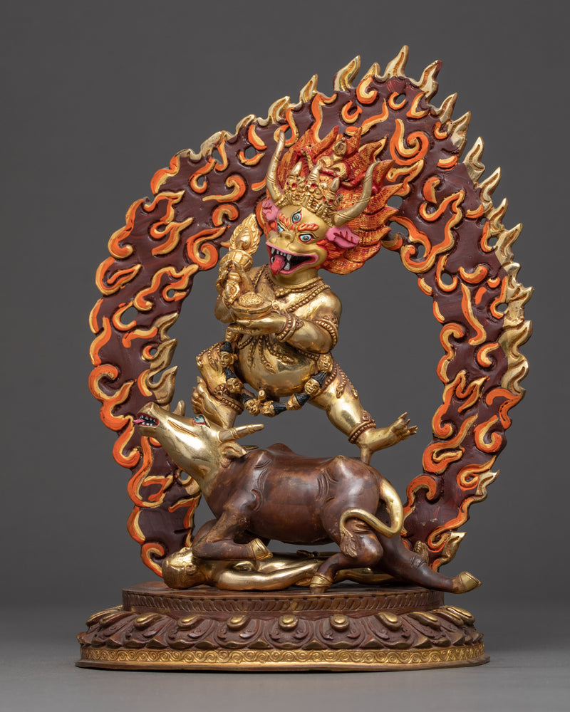 Yamantaka on Buffalo Statue | Finely Hand Carved Buddhist Art