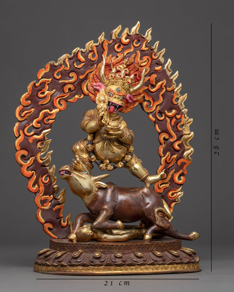 Yamantaka on Buffalo Statue | Finely Hand Carved Buddhist Art