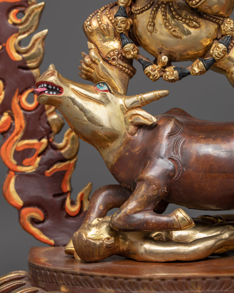 Yamantaka on Buffalo Statue | Finely Hand Carved Buddhist Art