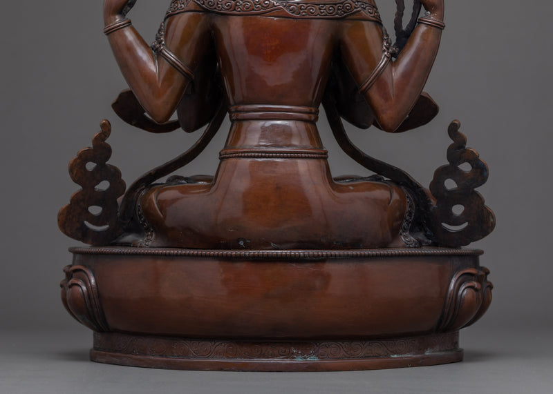 Chenrezig Tibetan Statue | Traditionally Hand Carved Buddhist Art