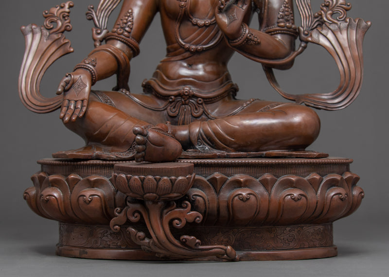 Goddess Green Tara Statue | Traditionally Hand Carved Sculpture