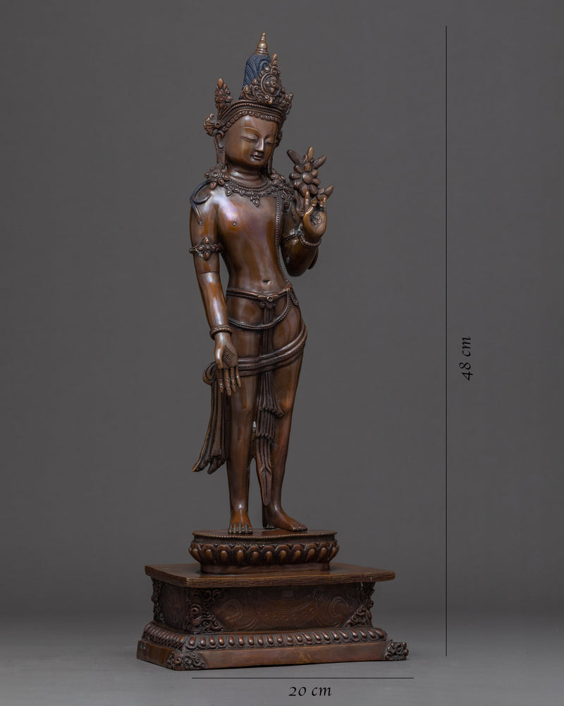 Standing Chenrezig Statue | Traditionally Hand Carved Art