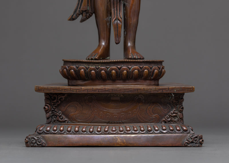 Standing Chenrezig Statue | Traditionally Hand Carved Art