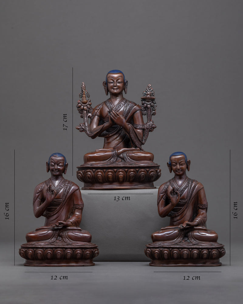 Je Tsongkhapa Statue Set | Tibetan Buddhist Monk Sculpture