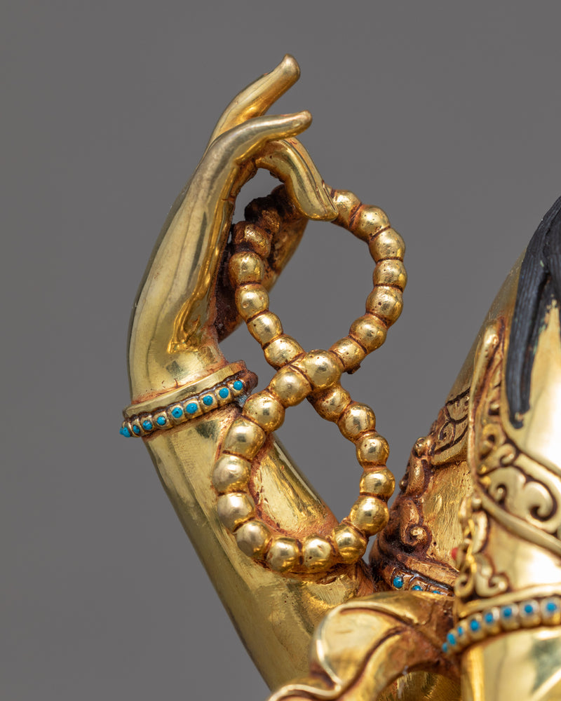 Chenrezig Gold Plated Sculpture | Traditional Himalayan Art