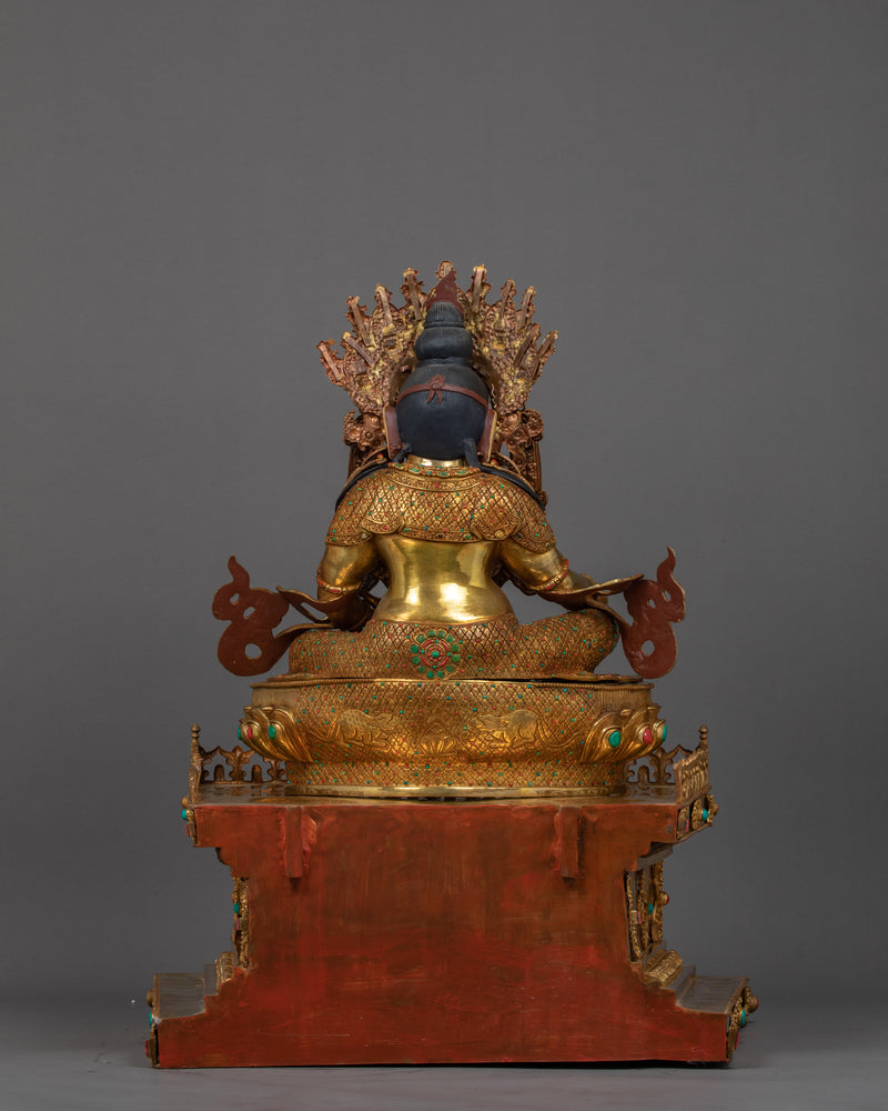 Large Dzambhala Statue on Throne | God of Fortune and Wealth