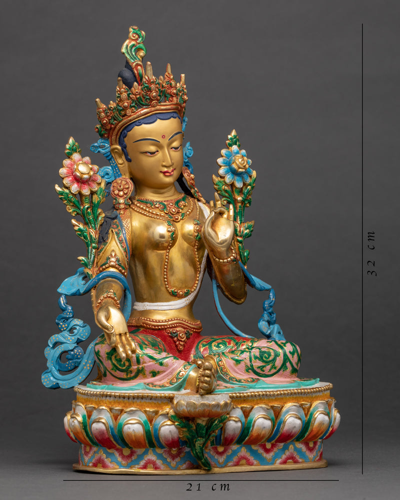 Green Tara Goddess Statue | Mother of Compassion