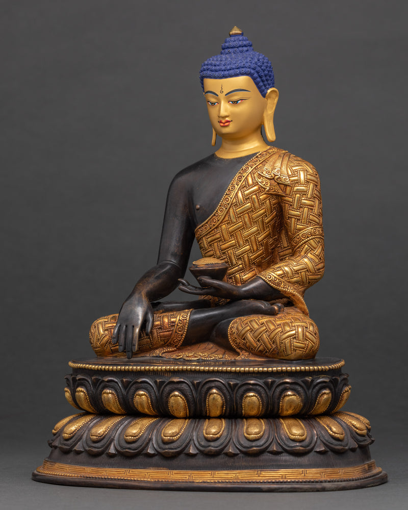 Siddharth Gautama Sculpture | Gold Plated Himalayan Art