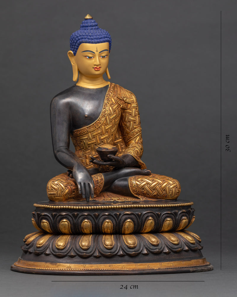 Siddharth Gautama Sculpture | Gold Plated Himalayan Art