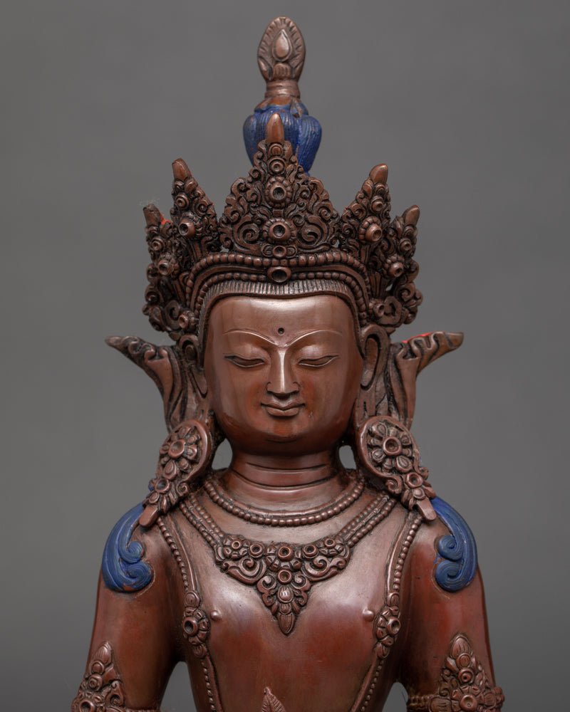 Amitayus Bodhisattva Copper Statue | Himalayan Buddhist Art