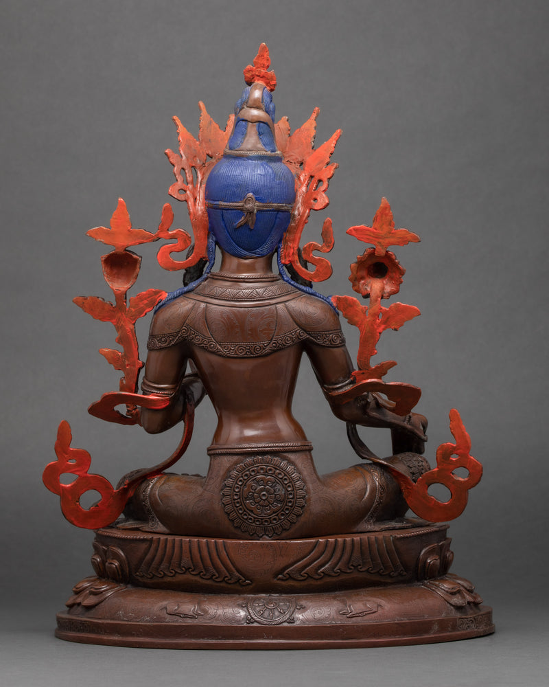 Green Tara Nepal Sculpture | Female Buddha Art