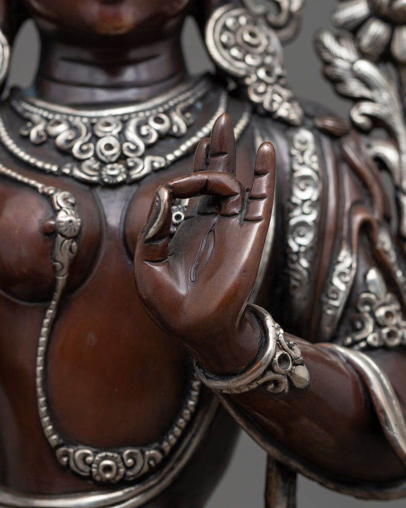 White Tara Buddha | Traditional Himalayan Sculpture