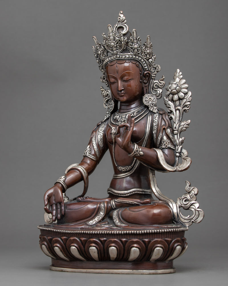 White Tara Buddha | Traditional Himalayan Sculpture