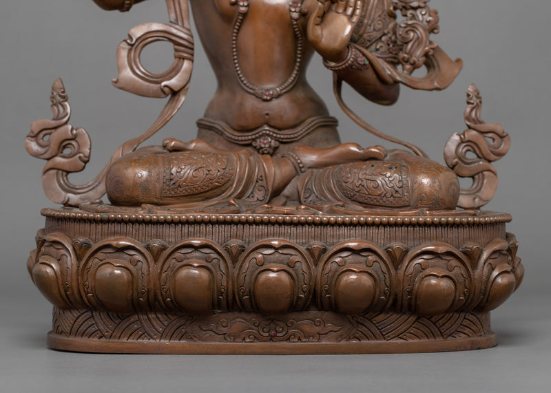 Manjushri Buddha Sculpture | Hand-Carved Bodhisattva Artwork