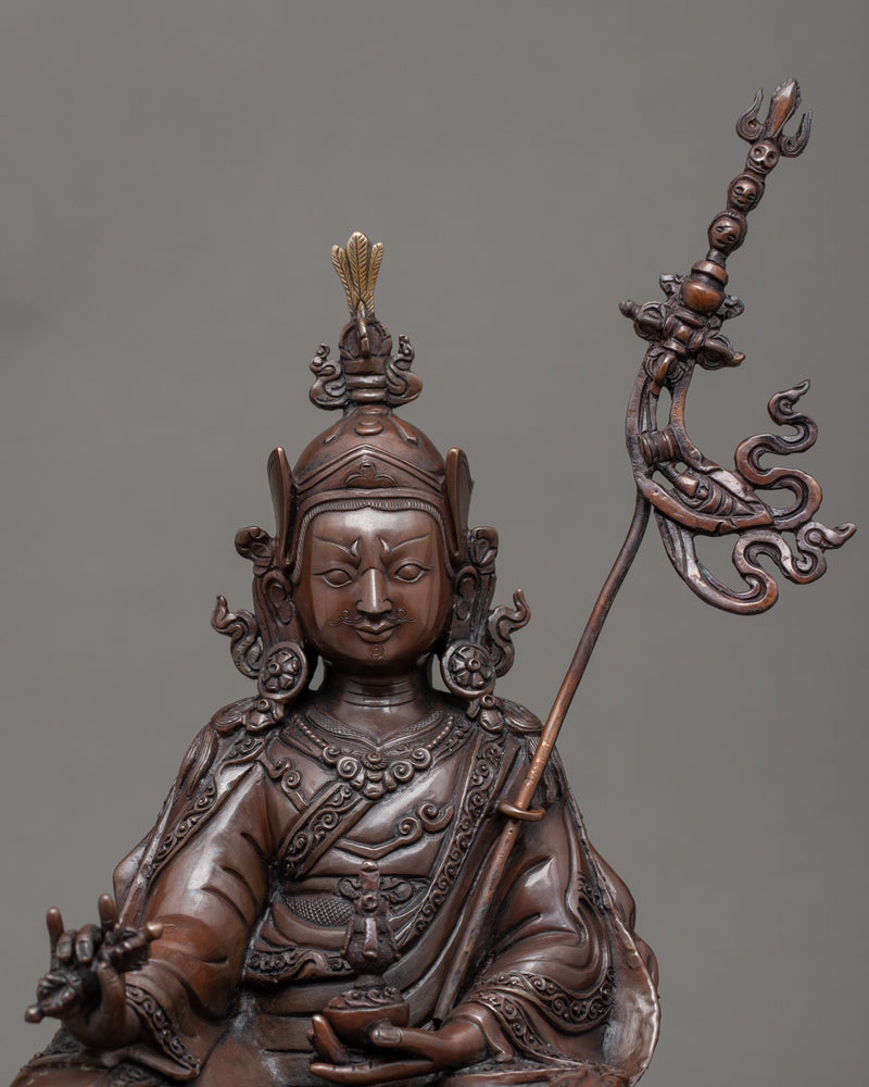 Guru Rinpoche Tibetan Sculpture | Hand Carved Himalayan Art