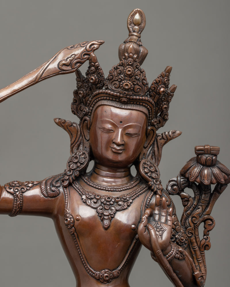 Manjushri Wisdom Deity Sculpture | Hand Crafted Buddhist Art