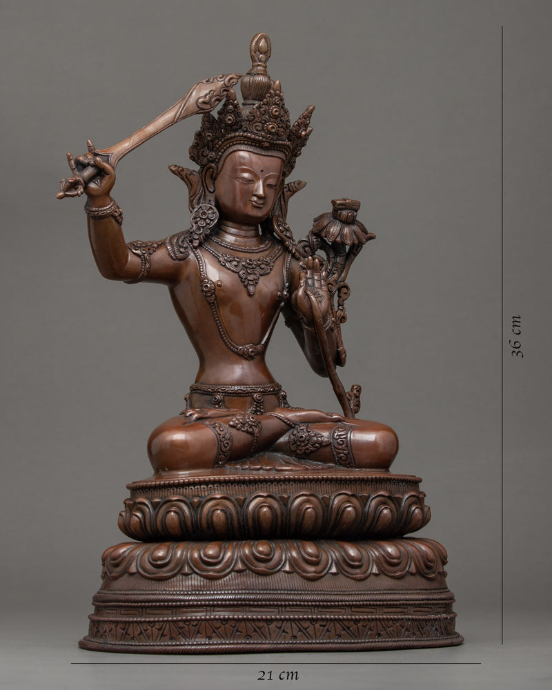 Manjushri Wisdom Deity Sculpture | Hand Crafted Buddhist Art