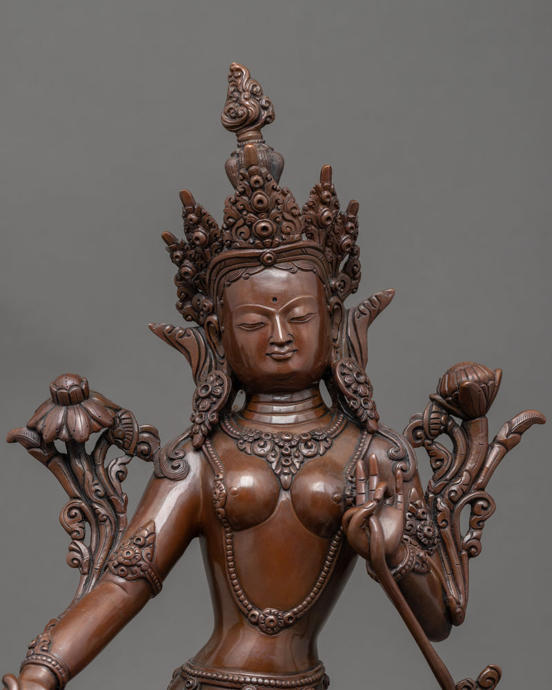 Goddess Green Tara Sculpture | Traditional Himalayan Art