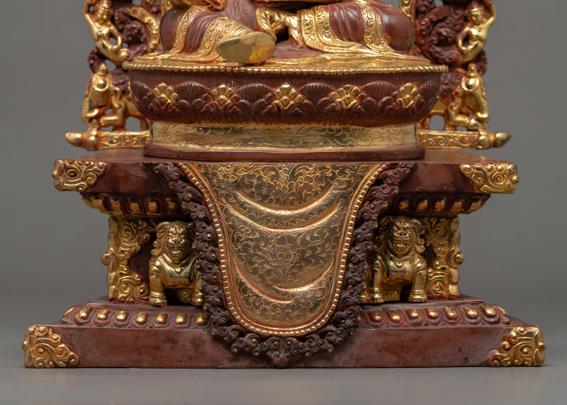 Sculpture of Guru Rinpoche | Rare Throne Artwork