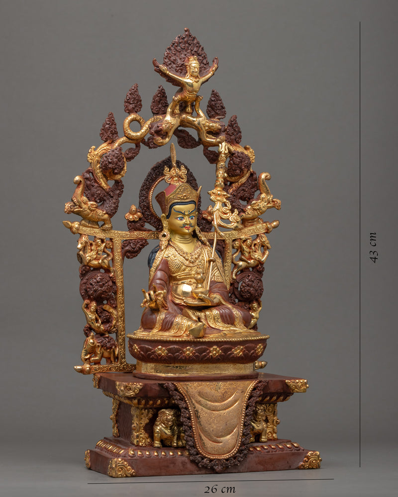 Sculpture of Guru Rinpoche | Rare Throne Artwork