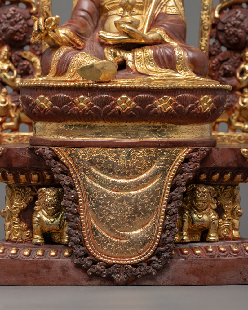 Sculpture of Guru Rinpoche | Rare Throne Artwork