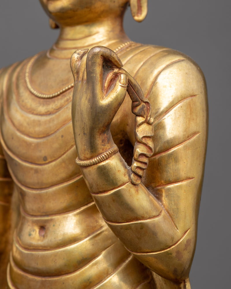 Standing Buddha Shakyamuni Sculpture | Gold Glided Artwork