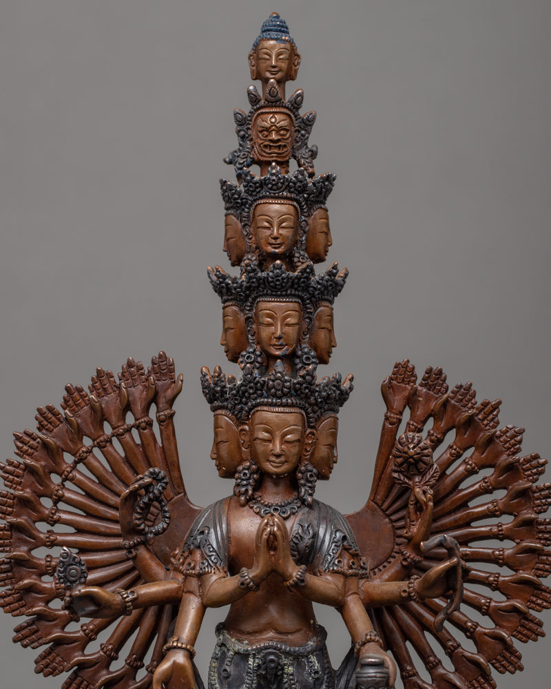 Thousand Arm Chenrezig Statue | Handmade Himalayan Art of Nepal