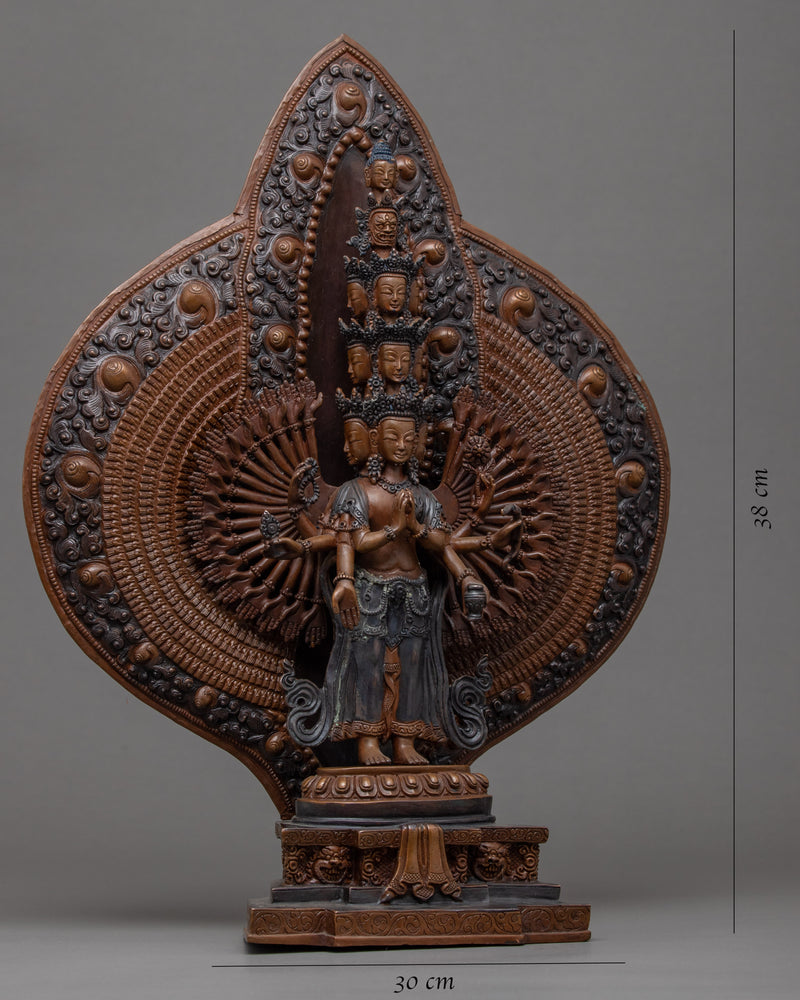 Thousand Arm Chenrezig Statue | Handmade Himalayan Art of Nepal