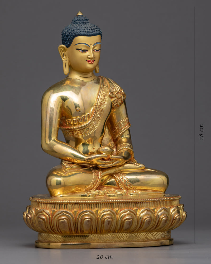 Seated Buddha Amitabha Statue | 24k Gold Gilded Art