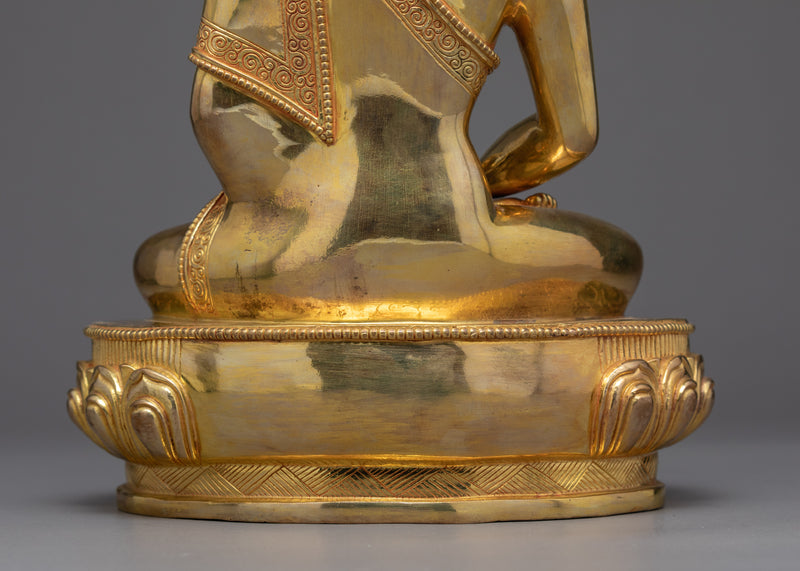 Seated Buddha Amitabha Statue | 24k Gold Gilded Art