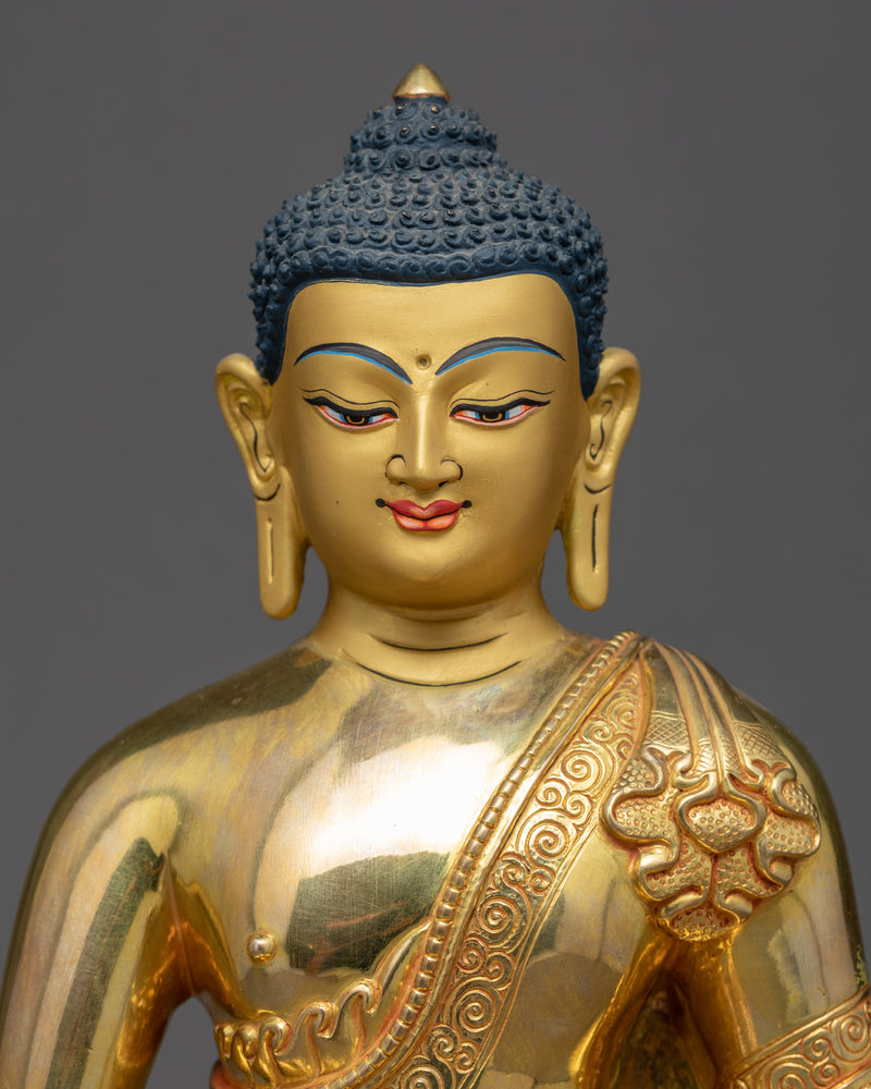 Seated Buddha Amitabha Statue | 24k Gold Gilded Art