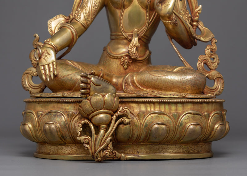 Tibetan Sgrol-ljang Statue | Green Tara Buddist Deity