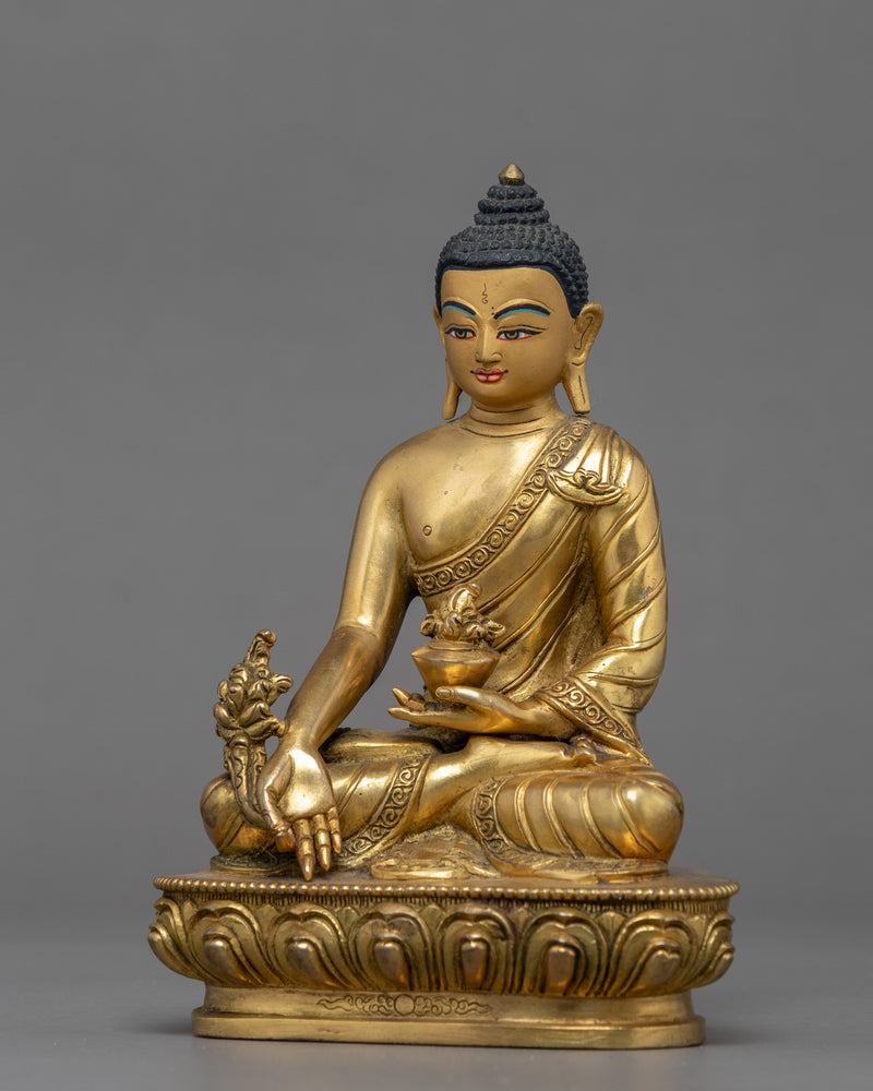 Blue Buddha Medicine Sculpture | Traditional Himalayan Art