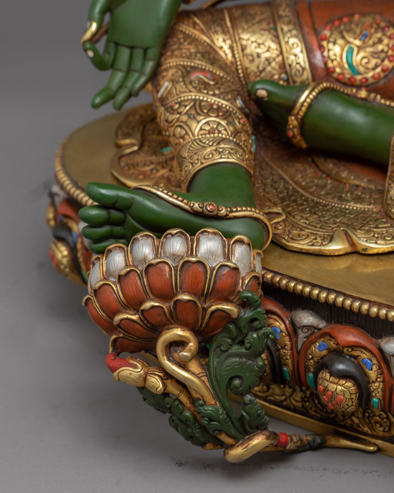 Tibetan Statue Green Tara | Traditionally Hand-Carved Artwork