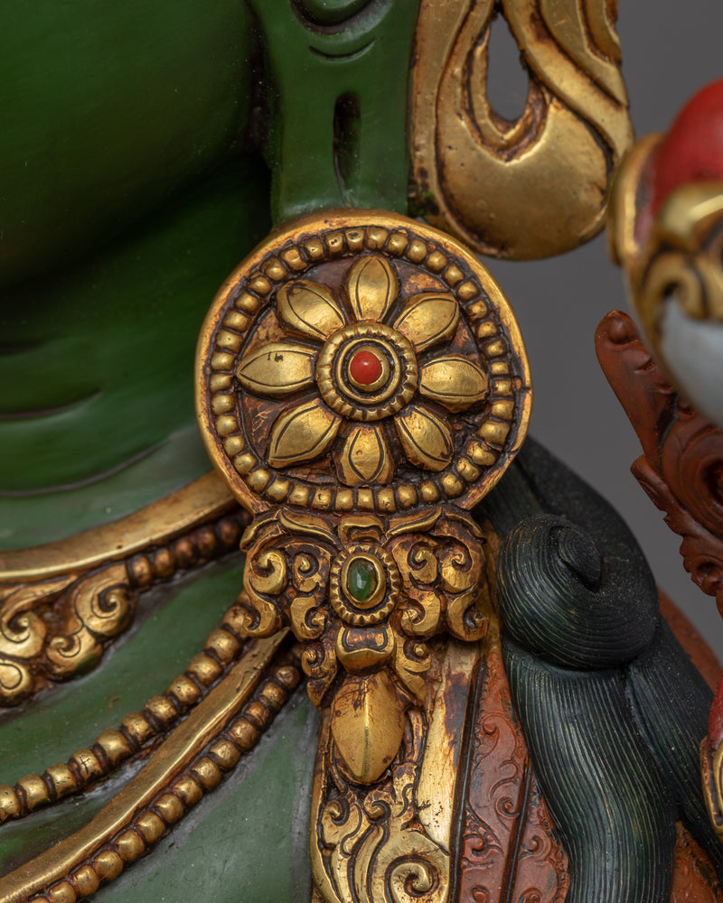 Tibetan Statue Green Tara | Traditionally Hand-Carved Artwork