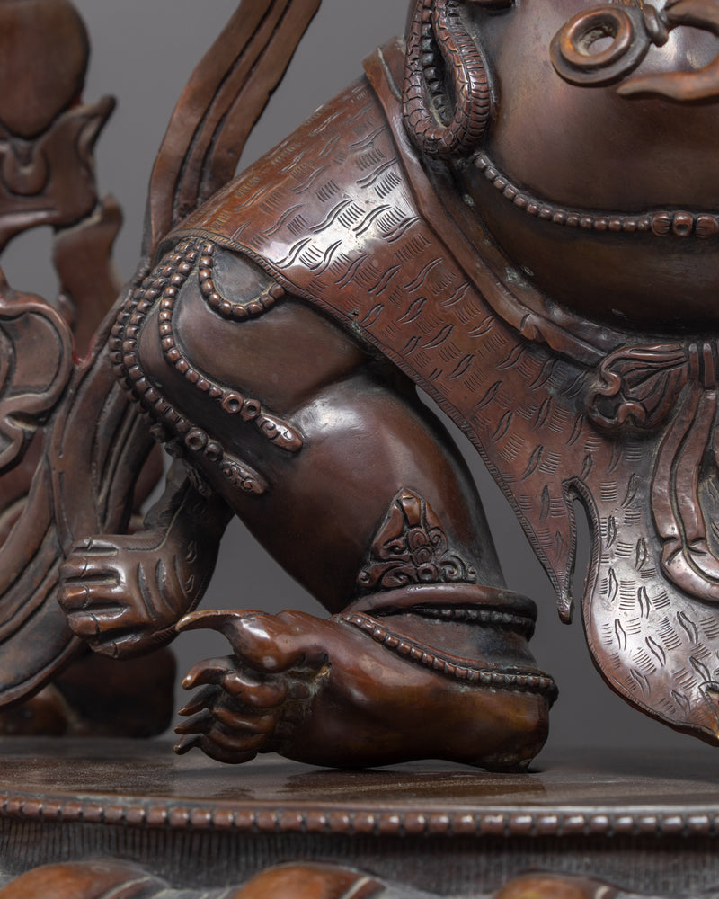 Wrathful Vajrapani Copper Sculpture | Hand-Carved Himalayan Art