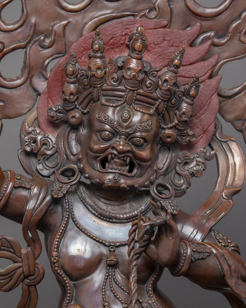 Wrathful Vajrapani Copper Sculpture | Hand-Carved Himalayan Art