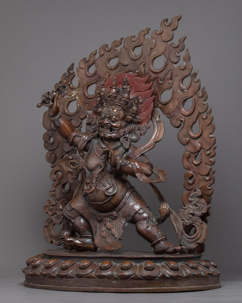 Wrathful Vajrapani Copper Sculpture | Hand-Carved Himalayan Art