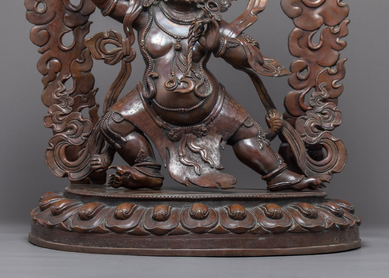 Wrathful Vajrapani Copper Sculpture | Hand-Carved Himalayan Art