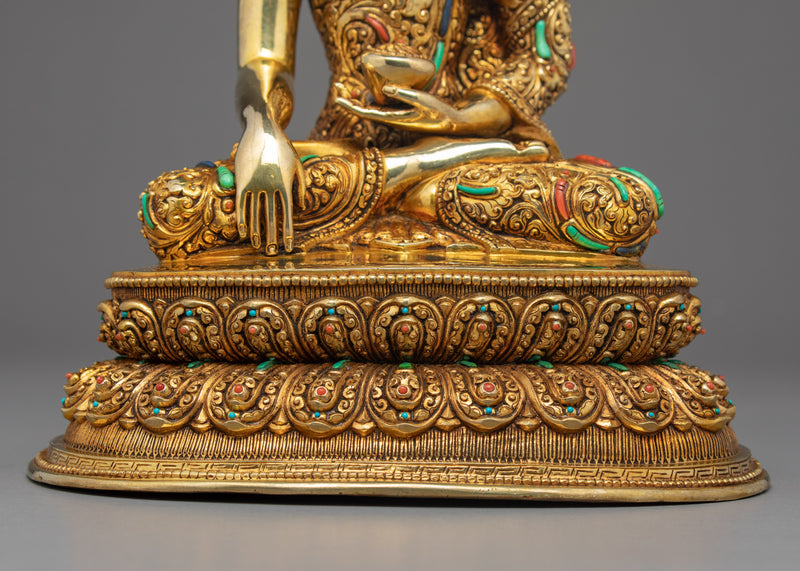 Tibetan Shakyamuni Buddha Sculpture | Hand-Carved Buddhist Statue