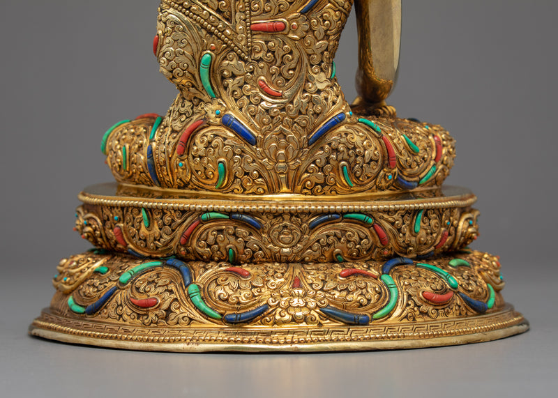 Tibetan Shakyamuni Buddha Sculpture | Hand-Carved Buddhist Statue