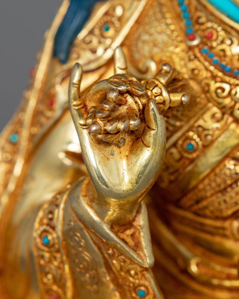 Padmasambhava Guru Rinpoche Sculpture | Intricately Carved Tibetan Figurine